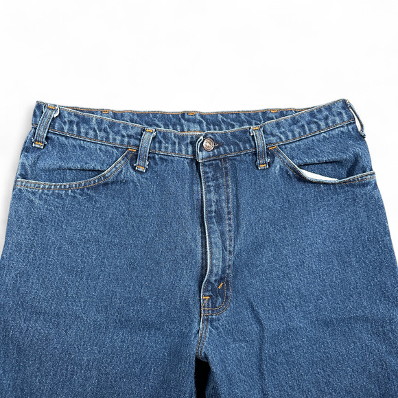 Vintage JC Penney Jeans Mens 34x28 Blue Dark Wash Denim Plain Pockets 80s - Picture 3 of 9